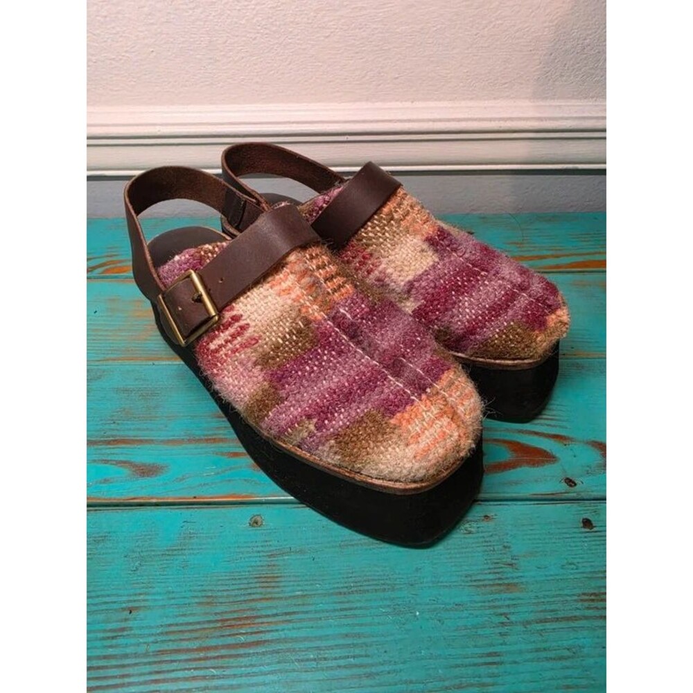 Free People Astrid Platform Mule Size 7 Plaid